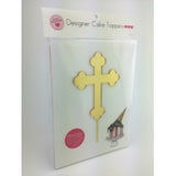 Acrylic Cake Topper - Religious Cross #1 - Mirror Gold