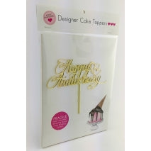 Acrylic Cake Topper - HAPPY ANNIVERSARY (Gold)