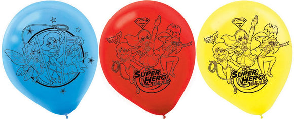 DC SUPERHERO GIRL Latex Balloons 6Pk