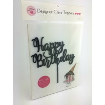 Acrylic Cake Topper - HAPPY BIRTHDAY (BLACK)