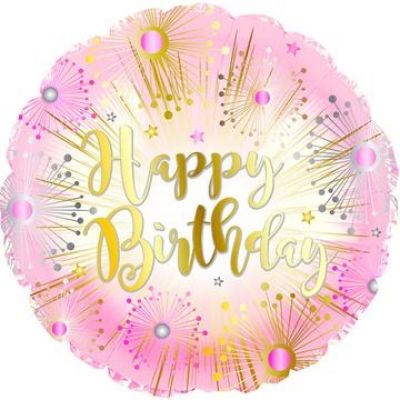 45cm Foil Balloon - HAPPY BIRTHDAY ROSE GOLD & GOLD