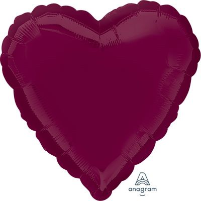 45cm Foil Balloon - HEART - BURGUNDY