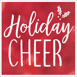 Holiday Cheer RED - BEV NAPKIN