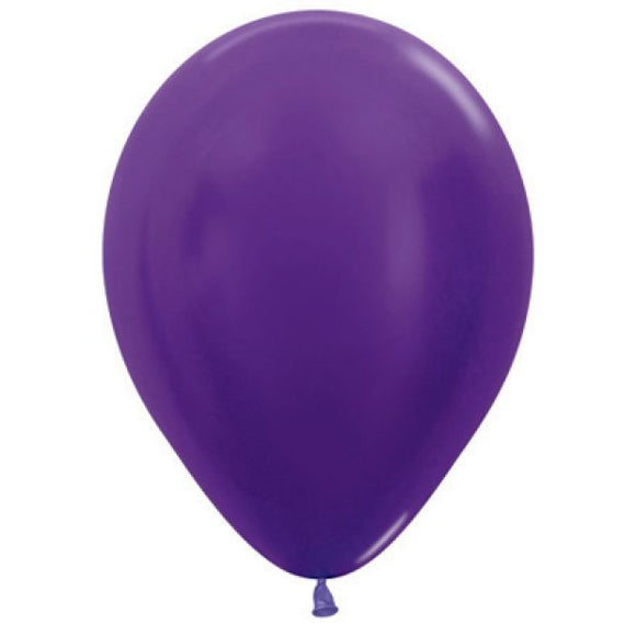 Metallic Purple Latex Balloons - 25 Pack