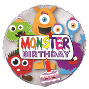 45cm Foil Balloon - HAPPY MONSTER BIRTHDAY