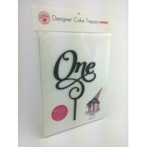 Acrylic Cake Topper - ONE (Black)
