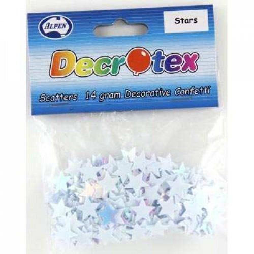 Decorative Confetti Scatters- White Iridescent Stars
