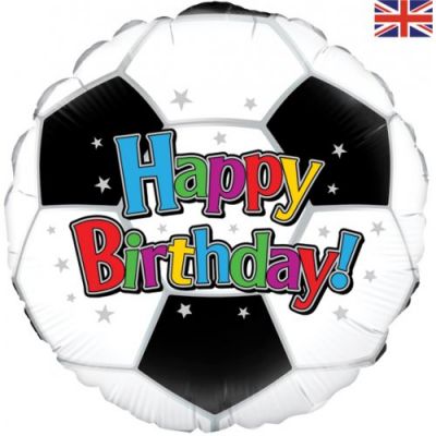 45cm Foil - Happy Birthday Soccer Ball