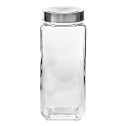 Glass Square Jar with Metal Lid 1350ml