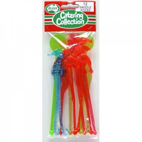 Coloured Cocktail Drink Stirrers - 12Pk