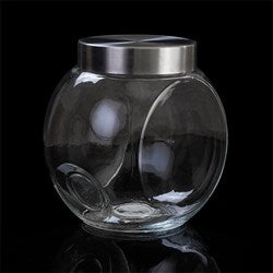 Glass Tilt Jar with Metal Lid 2200ml